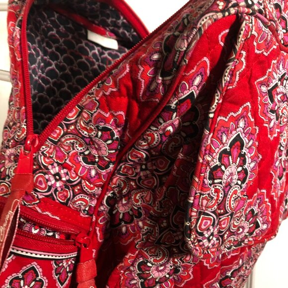 Vera Bradley Backpack Red Paisley Print Quilted Fabric main image 4